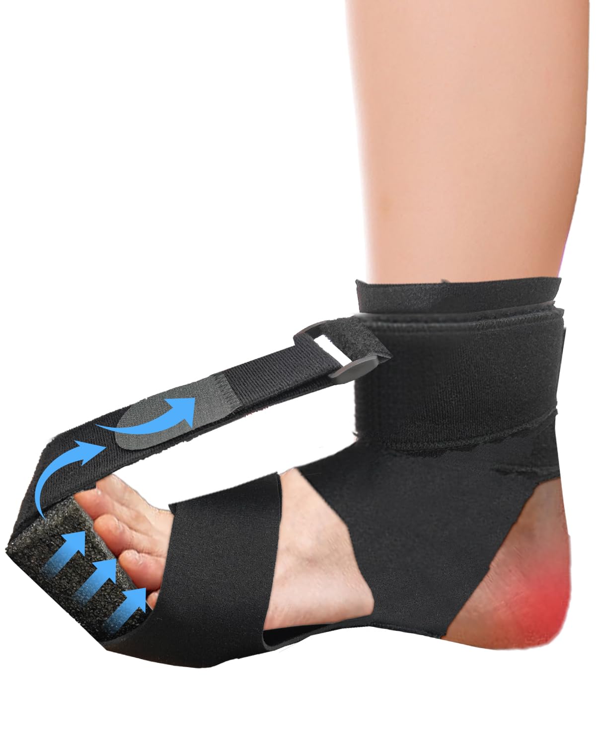 Plantar Fasciitis Night Splint Sock - Upgraded Open-Toe | No Sweat Customizable Foot Brace for Women&Men|Orthotic Foot Stretcher Support for Night Sleep Heel Pain Relief, One Size Fits Most