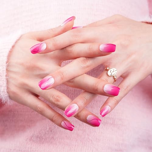 DANNI & TONI Semi Cured Gel Nail Strips Christmas Santa Claus Snowflakes Cat Eye Gel Nail Wraps 28 Stickers | Mistletoe Meow