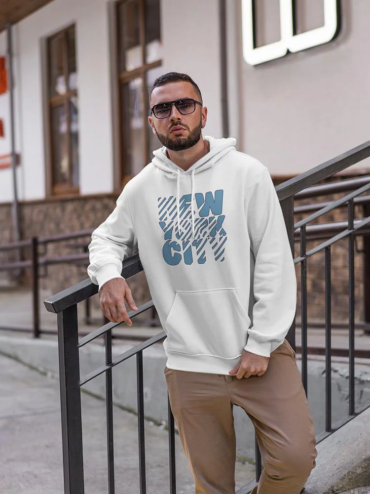 New York City Striped  Hoodie Men -Image by Shutterstock, Male Large