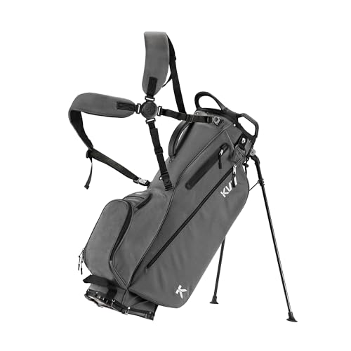 KVV Lightweight Golf Stand Bag with 7 Way Full-Length Dividers, 5 Zippered Pockets, Automatically Adjustable Dual Straps，Elegant Design