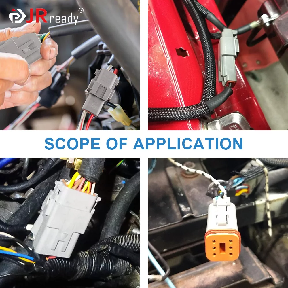 JRready 416PCS Deutsch Connector Kit,2,3,4,6,8,12 Pin Connector with terminals Removal Tool, Waterproof Automotive Electrical DT Connector Plug for Truck,Bus,Car,Scooter,Marine,Motorcycle Wiring