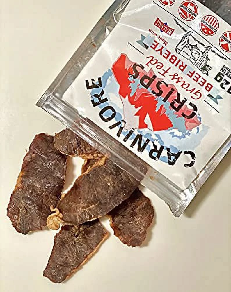 Carnivore Crisps beef ribeye, (3) 1.5 oz bag, 11 g proteins per serving, carnivore diet approved, keto diet approved