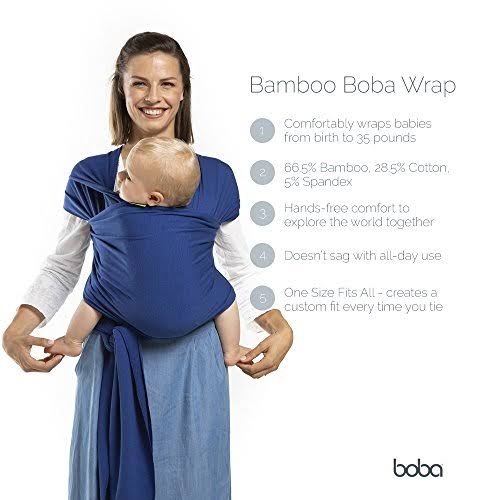 Boba Adjustable Wrap Baby Carrier in Grey Dark Blue
