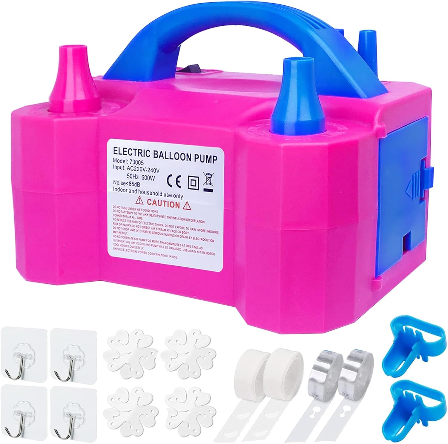 Electric Balloon Pump, Portable 2 Modes Balloon Blower Machine with 14 Balloon Arch Kits, Air Pump for Balloon, Balloon Inflator for Party Decoration