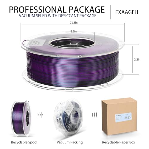 Rainbow 3D PLA Printer Filament 1.75 mm, Matte 3 D PLA Printing Print Filament +/-0.03mm, 1kg/2.2lbs