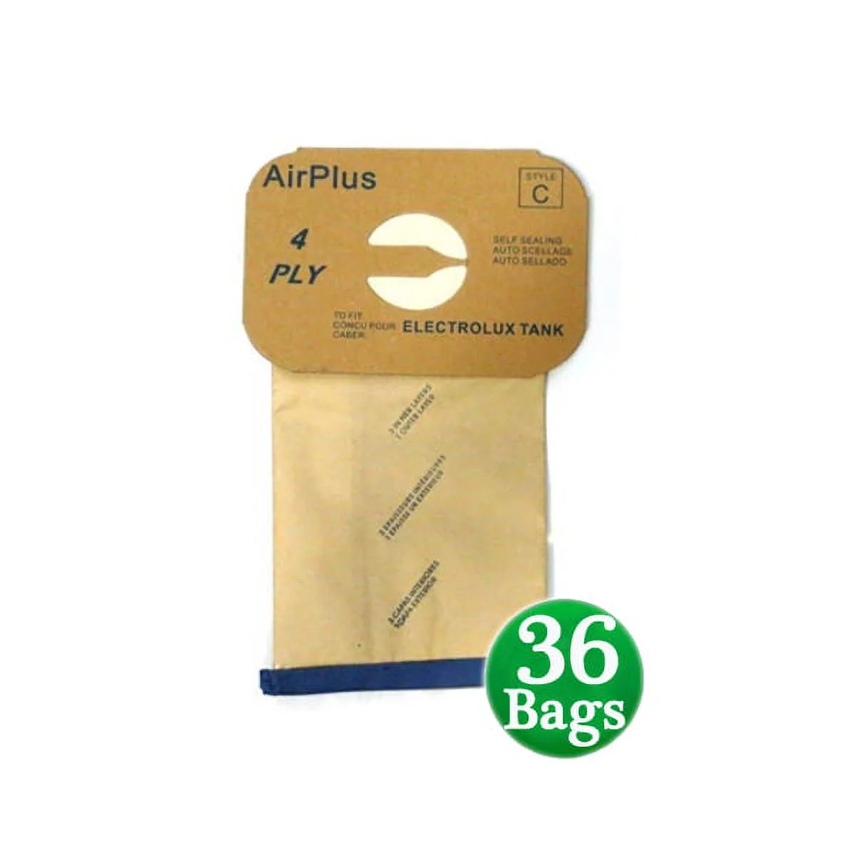 36 Electrolux Tank Canister Type-C 4 Ply Vacuum Cleaner Bags # 805FPC
