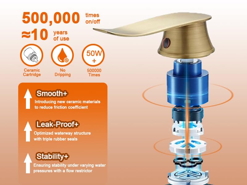 Bathroom Vessel Sink Faucet, Waterfall Oil Rubbed Bronze Bathroom Faucet, Vessel Faucet, Tall Body 1 Hole Single Handle with Pop Up Drain Combo Vanity Mixer Tap Basin Bowl Sink