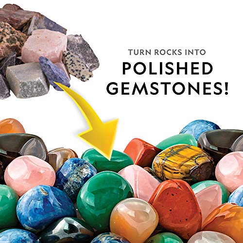 NATIONAL GEOGRAPHIC Rock Tumbler Refill Kit – 3 lbs. of Rough Gemstones and Rocks for Tumbling including Amethyst and Quartz – Rock Tumbler Supplies include Rock Tumbler Grit and Jewelry Accessories
