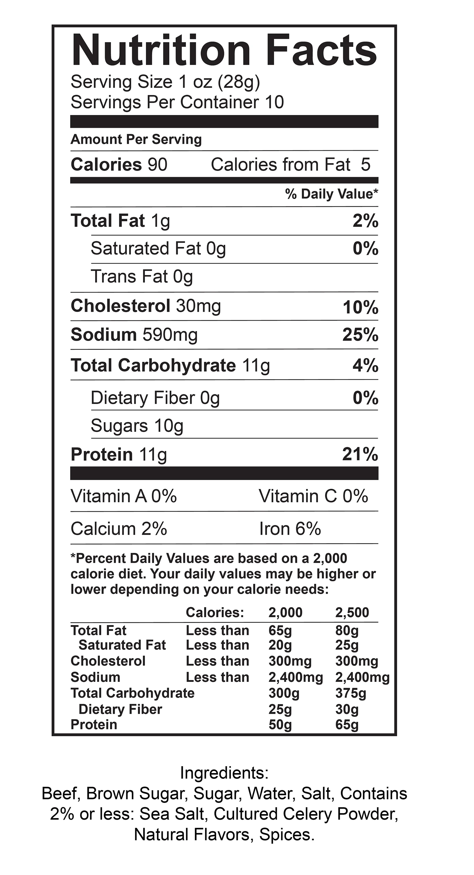 Hero Jerky Classic Beef Jerky – Naturally Smoked, Gluten-Free, Tender & Tasty Beef Jerky, High Protein Snacks 10 Ounce