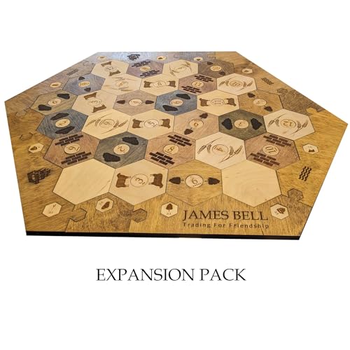 Custom Wood Settler Game Board - 2-4 Players | Main Board Only Ebony Frame | Compatible with Catan