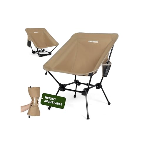 Lightweight Camping Chair, Portable Folding Chair for Camp, Backpacking, Beach, Hiking, Outdoors, Picnics, Khaki