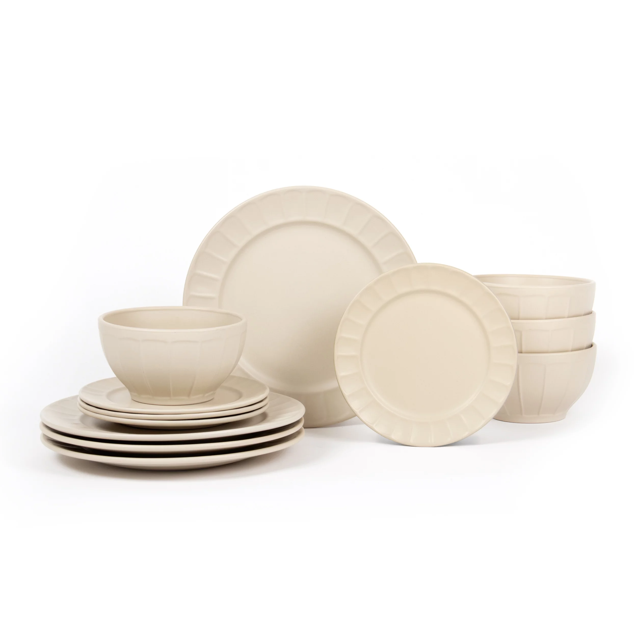 Sango Prima Stoneware Dinnerware Set, 12-piece, Parchment