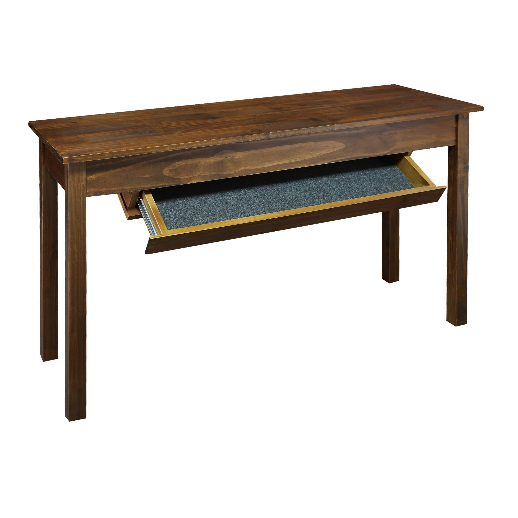 Casual Home Kennedy Console Table with Concealed Drawer, Concealment Furniture, Warm Brown