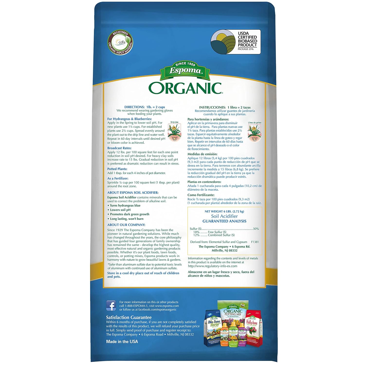 Espoma Organic Soil Acidifier 6 Lb.