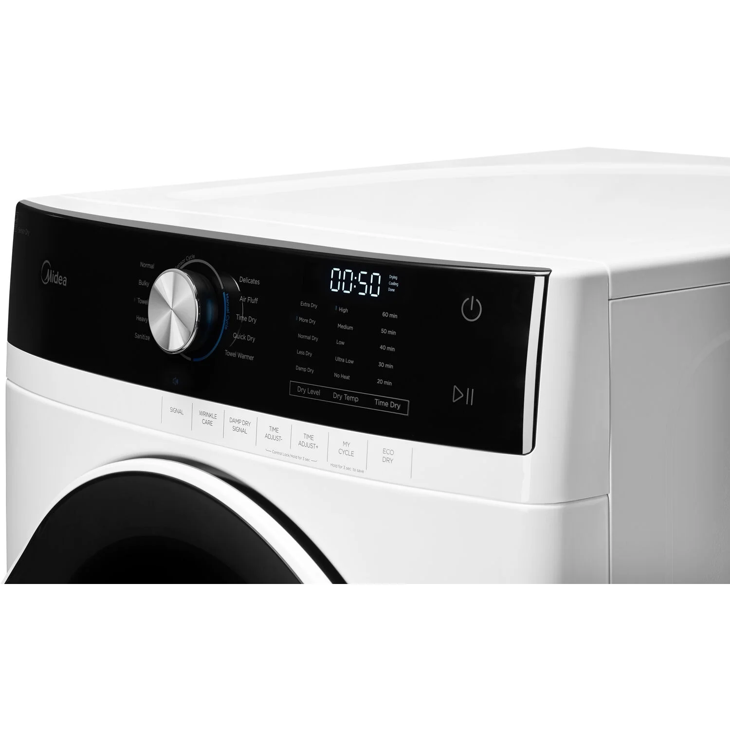 Midea 7.5 Cubic Feet Front Load Gas Dryer, White