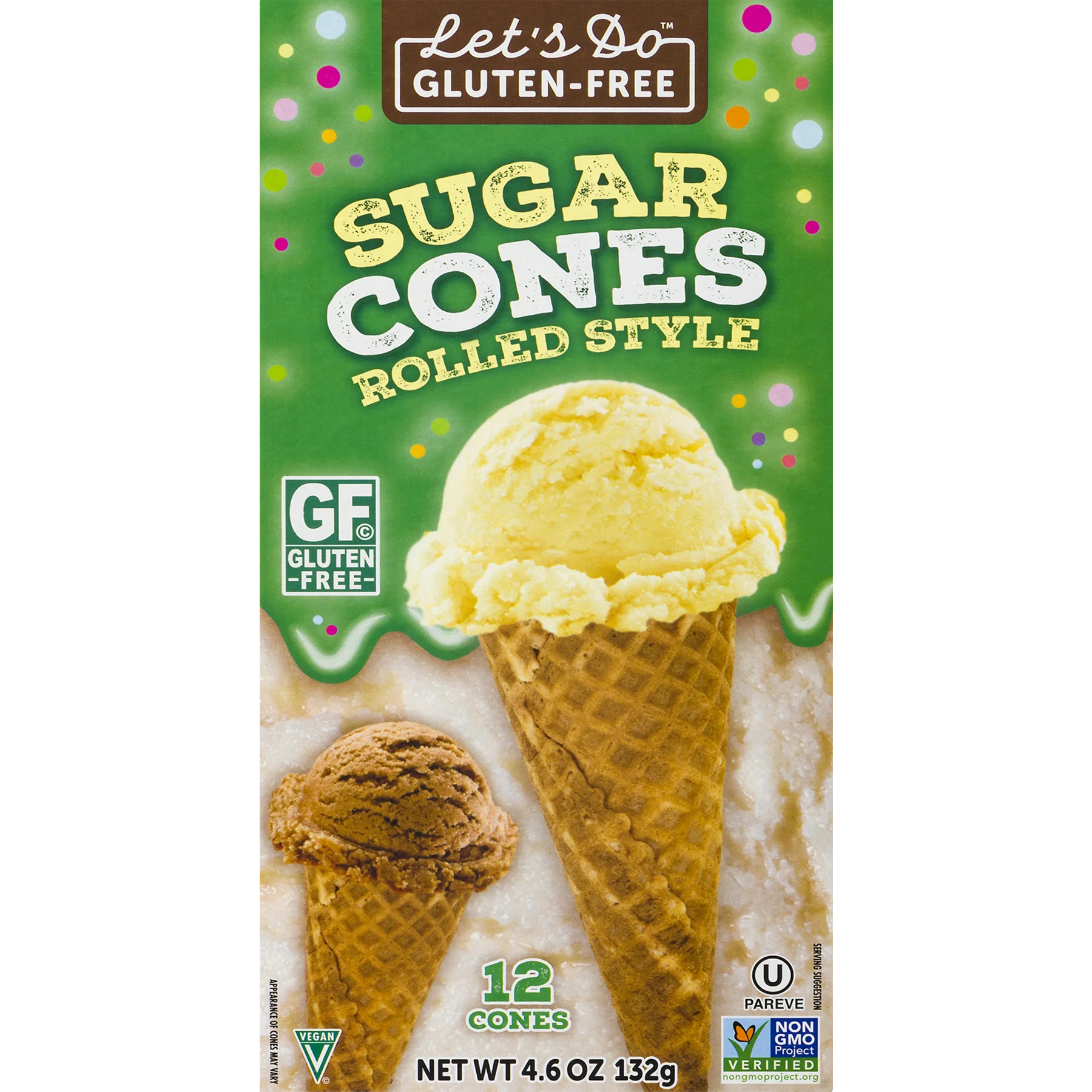 Let's Do Gluten Free Sugar Cones, 4.6 Oz, 12 Ct