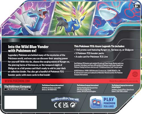 Pokemon TCG: Azure Legends Tin - 5 Packs (Random Tin)
