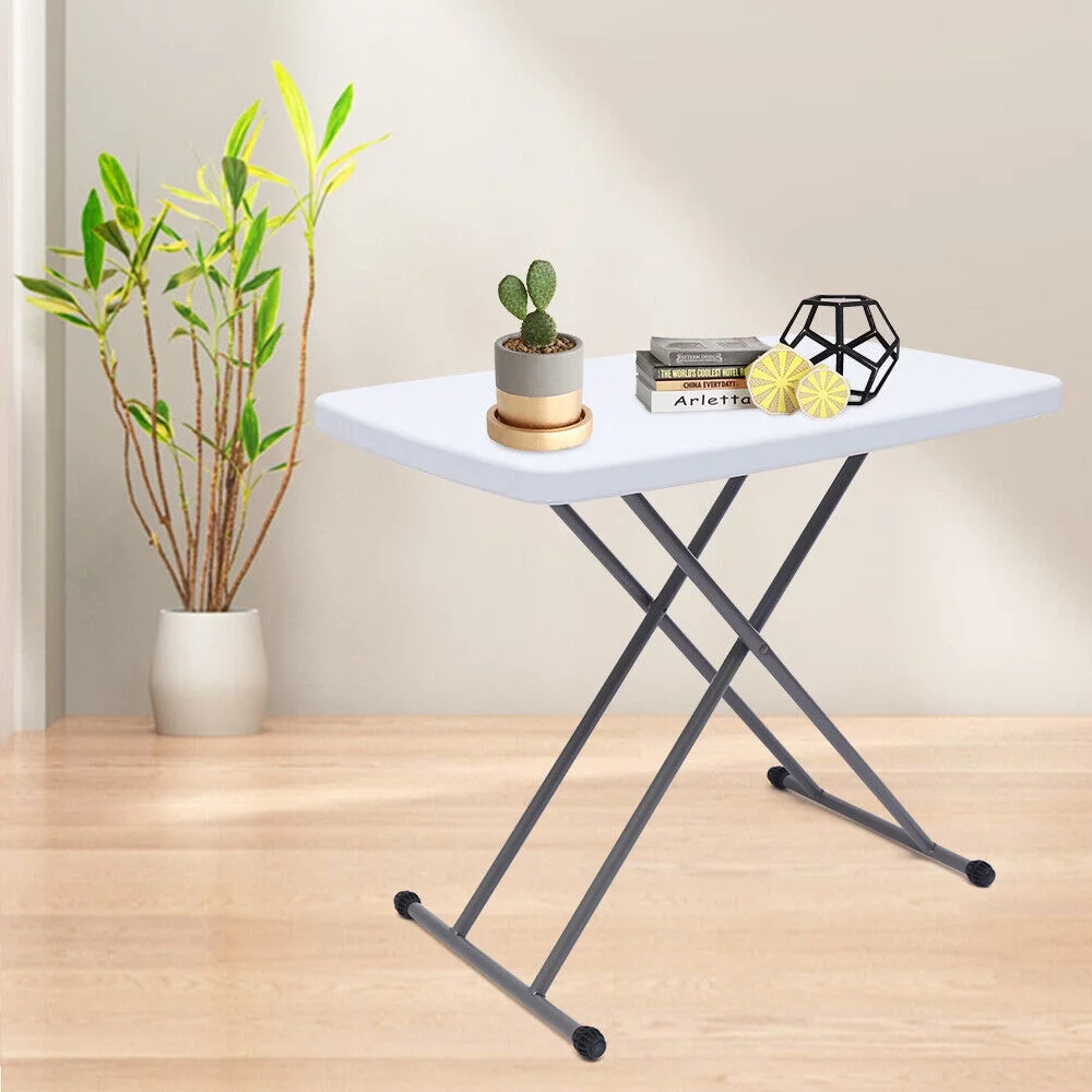 Miumaeov Folding Snack Table TV Side Laptop Tea Coffee Camping Table Portable Picnic Table Triangular Structure Lifting Desk Laptop  Height Adjustable for Home