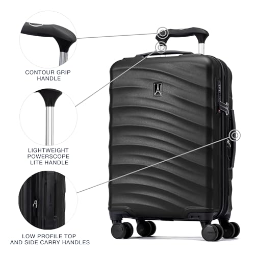 Travelpro Maxlite Air V2 Hardside Expandable Carry on Luggage, 8 Spinner Wheels, Lightweight Hard Shell Suitcase, TSA lock, Black, Carry On 21-Inch