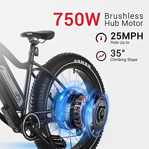 Himiway Cruiser Electric Bike, 750W 60MI 48V 17.5Ah Battery 26