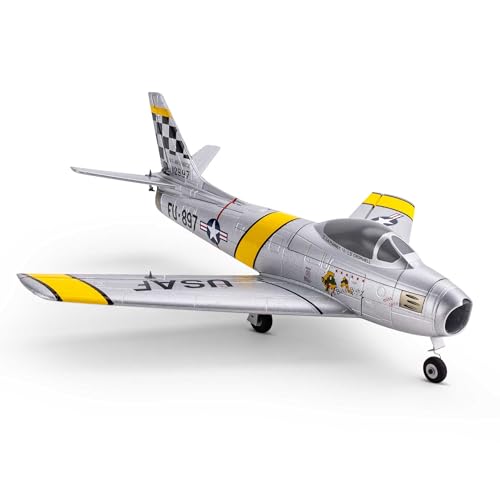 E-flite RC Airplane UMX F-86 Sabre 30mm EDF BNF Basic Transmitter Battery and Charger Not Included EFLU7050