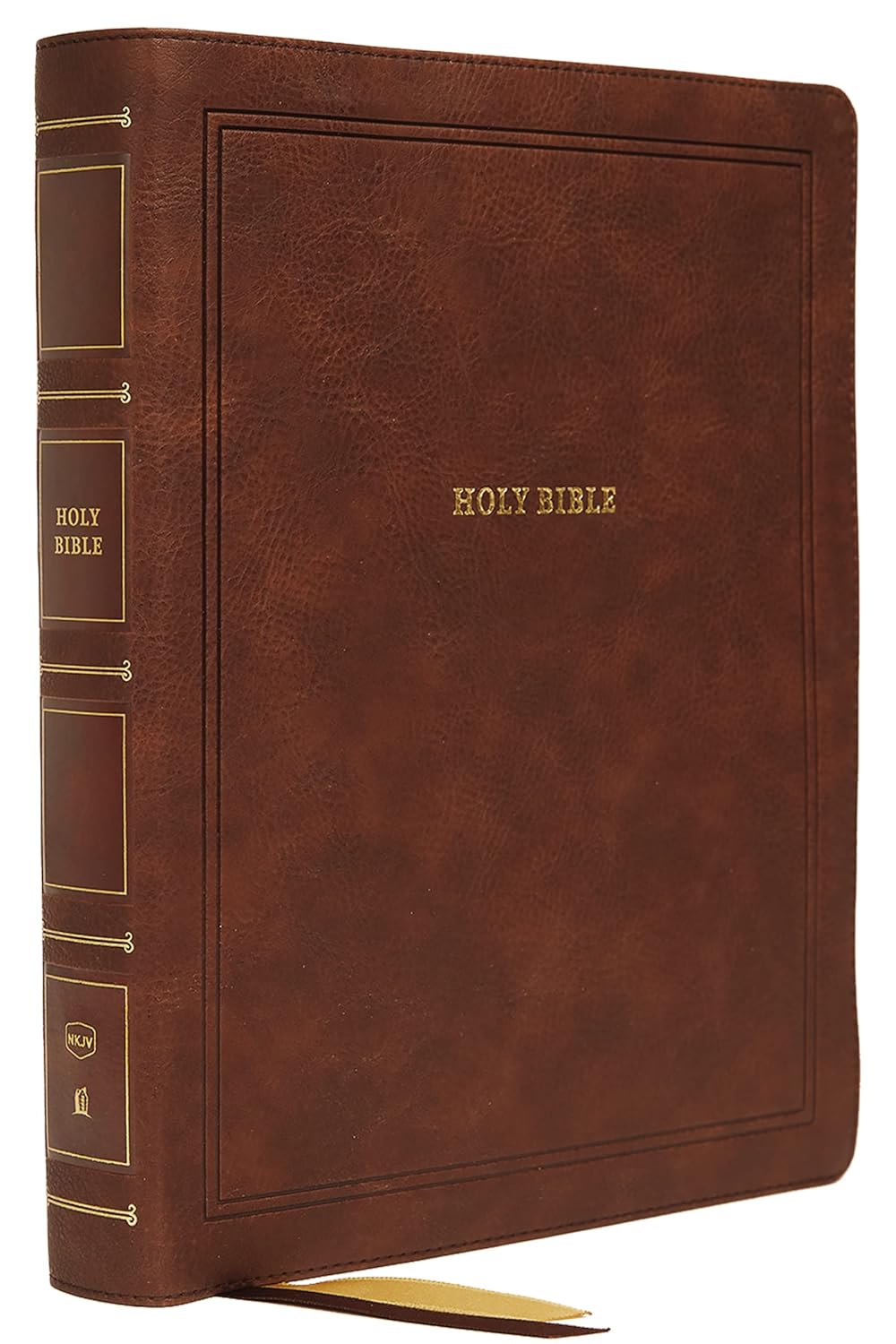 NKJV, Reference Bible, Wide Margin Large Print, Leathersoft, Brown, Red Letter, Comfort Print: Holy Bible, New King James Version