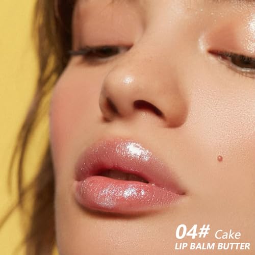 4 PCS Summer Special Lip Butter Balm – Ultra-Hydrating Lip Care with Shea Butter & Olive Oil, Soothes Dry Lips with Natural Tint & Gloss Effect, Lip Plumper Moisture & Light Lip Stain Finish