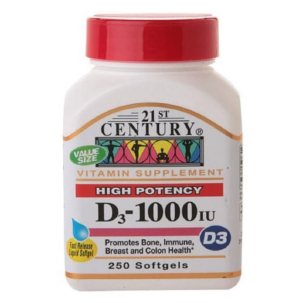 21St Century Vitamin D3-1000 Iu High Potency Softgels - 250 Ea, 3 Pack