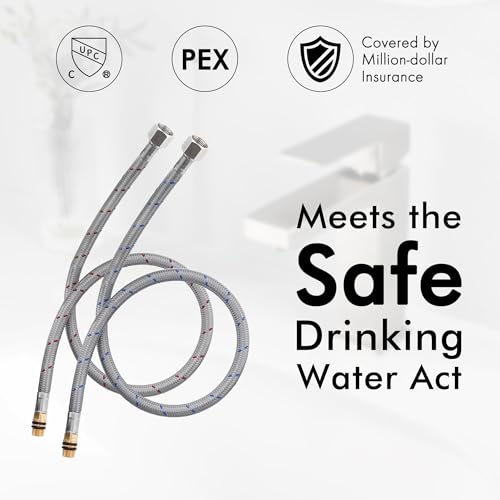 KES Vessel Sink Faucet, Black Bathroom Faucets, Tall Bathroom Faucets with Sink Drain with Overflow, L3156BLFF12-BK-C1