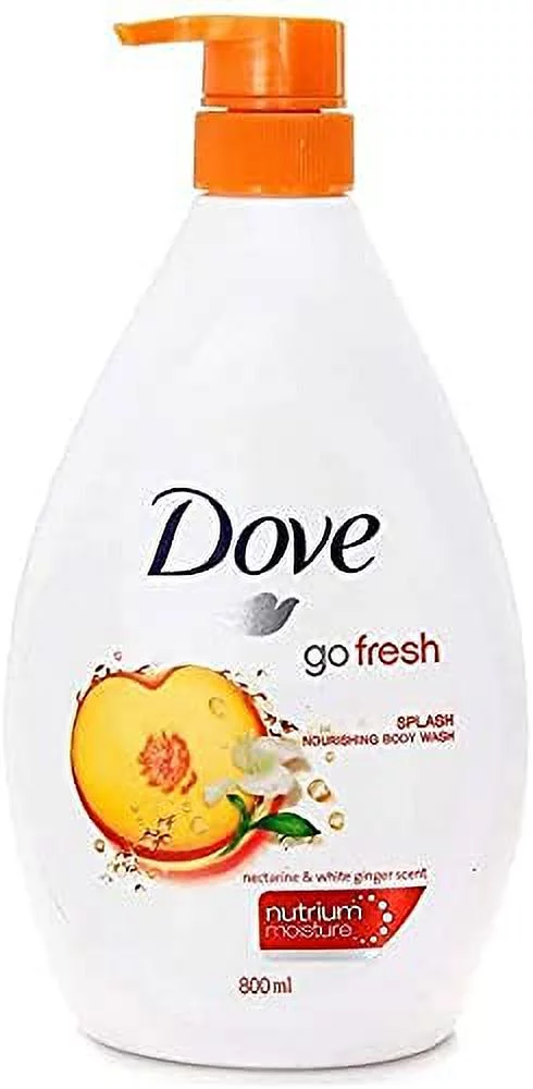 Dove Go Fresh Splash Nourishing Body Wash 800Ml / 27.05 Oz, Nectarine & White Ginger Scent, Enriched With Nutrium Moisture.