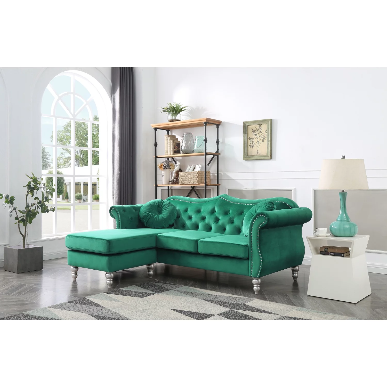 Homestock City Sleek G0662B-SC Sofa Chaise , Green