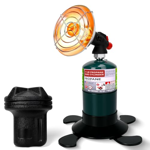 Portable Propane Heater for Camping Tent, Outdoor Small Space Patio Garage Heater, Self Ignition Radiant Cordless Heaters Foldable Gas Tank Holder for Hiking Ice Fishing Deer Blind Hunting