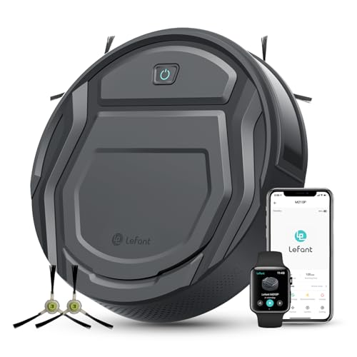 Lefant Robot Vacuum Cleaner M210 Pro,Slim,Quiet,2200Pa Suction,120 Min Self-Charging Robotic Vacuums, Freemove 3.0,WiFi/APP/Alexa,6 Cleaning Modes Ideal for Hard Floors Pet Hair Low Carpet,Black