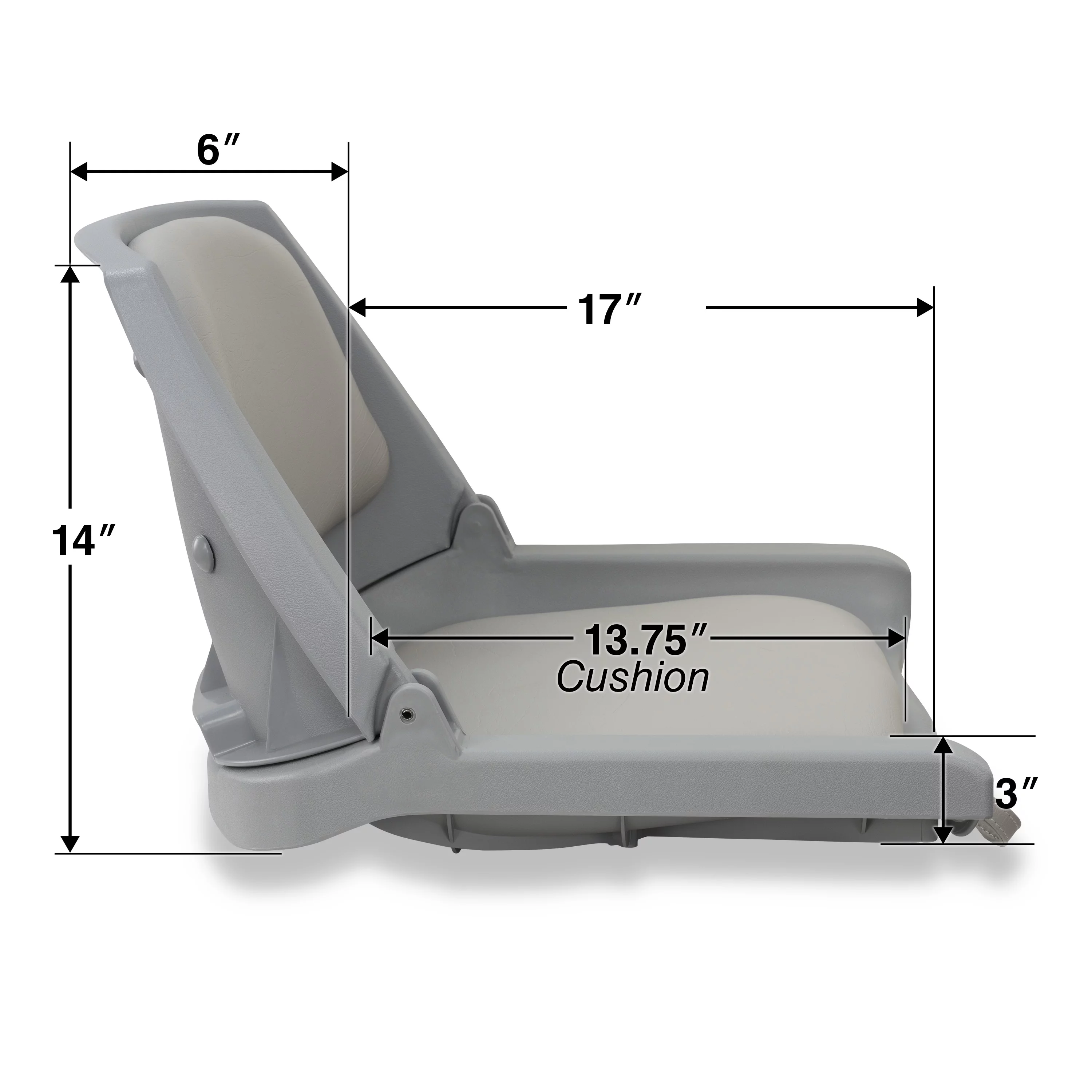 Springfield Marine Traveler Folding Fishing Seat for Boat - Gray Shell & Cushions - 20