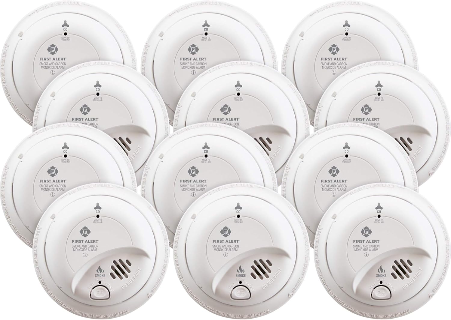 First Alert BRK SC9120B-12 Hardwired Smoke and Carbon Monoxide (CO) Detector with Battery Backup, 12-Pack