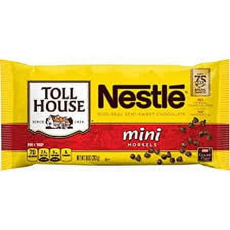 Nestle Toll House Semi-Sweet Chocolate Chip Mini Morsels 10 Oz. Bag (Pack of 2)