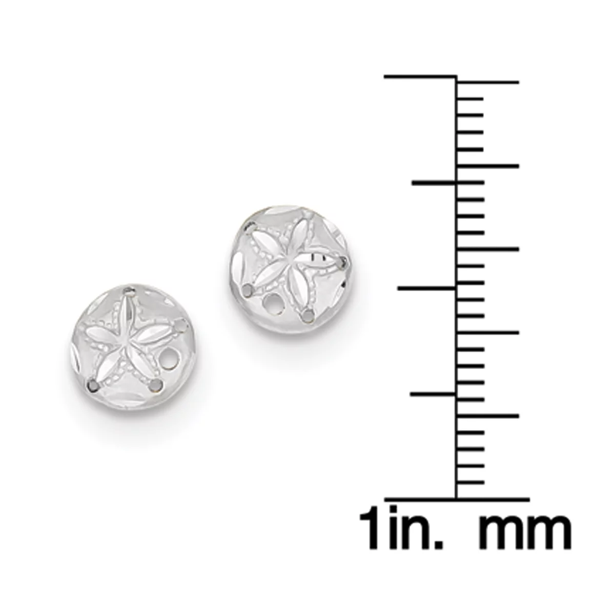 Primal Gold 14 Karat White Gold Diamond-cut Sand Dollar Earrings