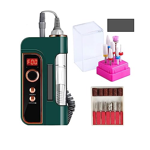 Nail Drill, 35000 RPM Electric Nail Drill Machine, Portable Pedicure Nail Polisher, Grinding Device Nail Tool Professional Nail Tools (Bianco A)