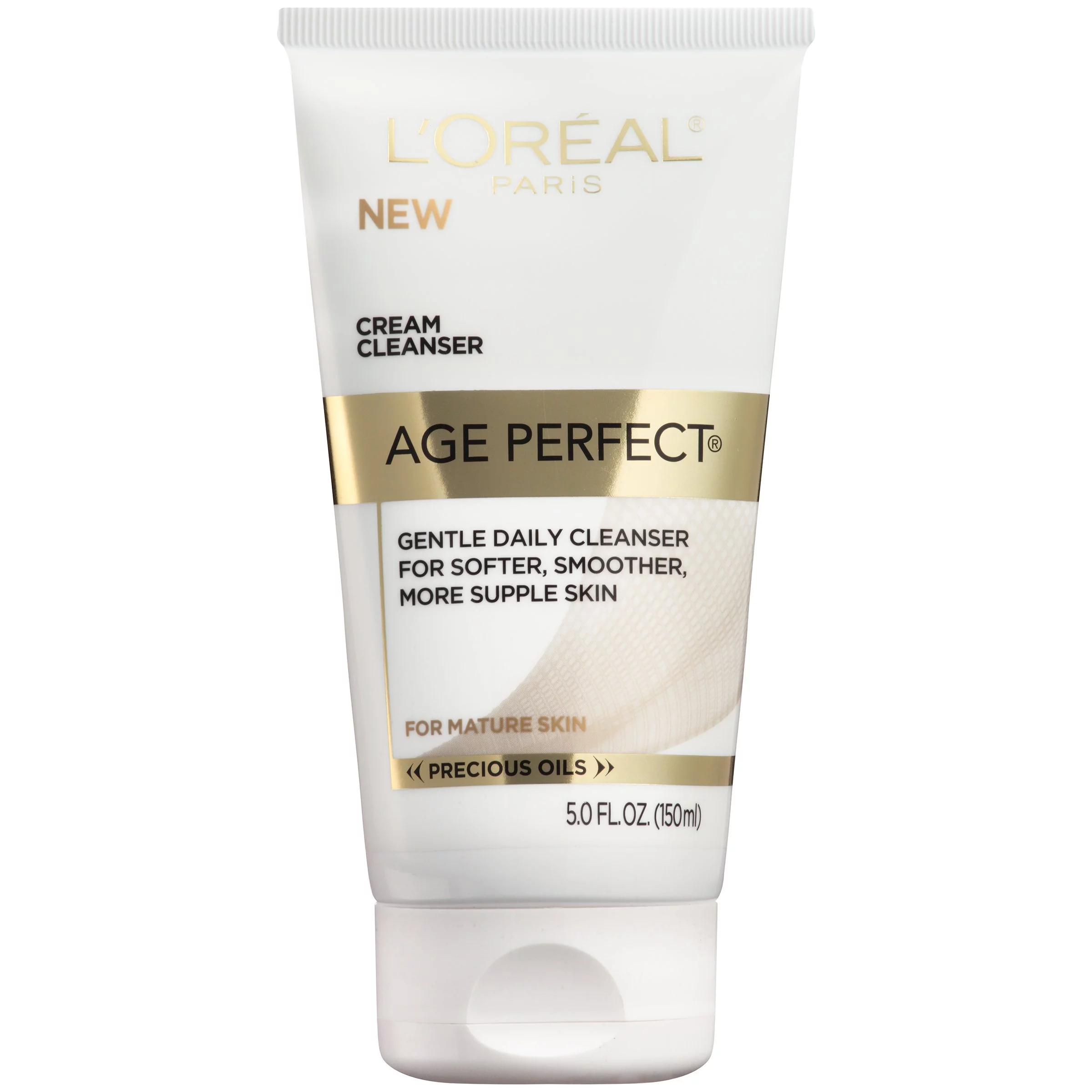 L,Oreal Paris Skincare Age Perfect Cream Cleanser, Gentle Daily Cleanser For Softer And Smoother Skin, Makeup Remover, Face Wash For All Skin Types, 5 Fl. Oz