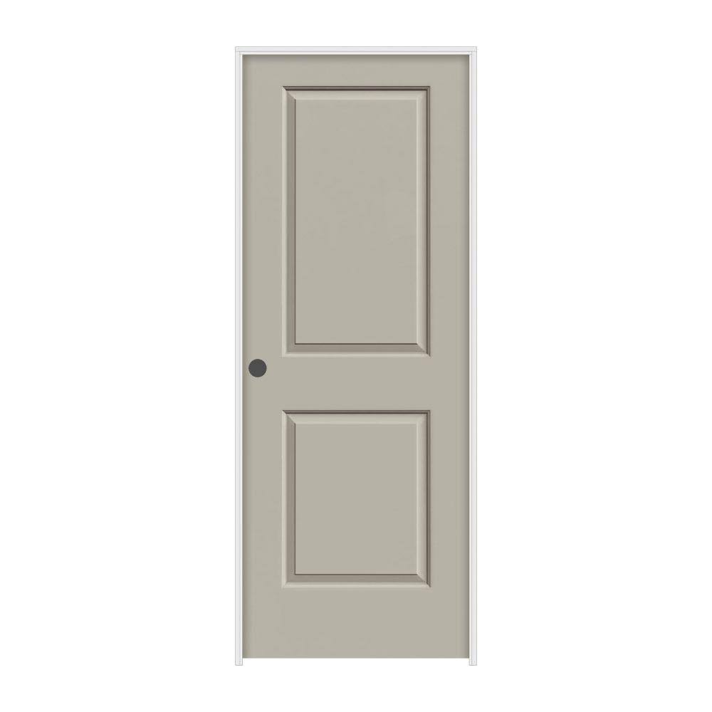JELD-WEN 28 in. x 80 in. Cambridge Desert Sand Right-Hand Smooth Solid Core Molded Composite MDF Single Prehung Interior Door