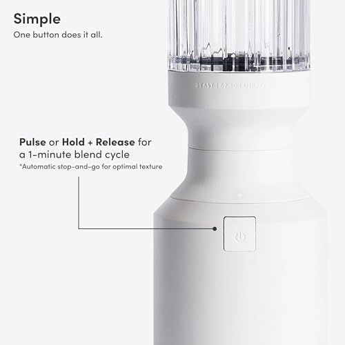 The Beast Mini Blender Plus | Mini Countertop Kitchen Blender | Blend Smoothies and Shakes, Dressings, Sauces, Dips | Extra Vessels, Straw Cap and Straws Included | 600W (Cloud White)