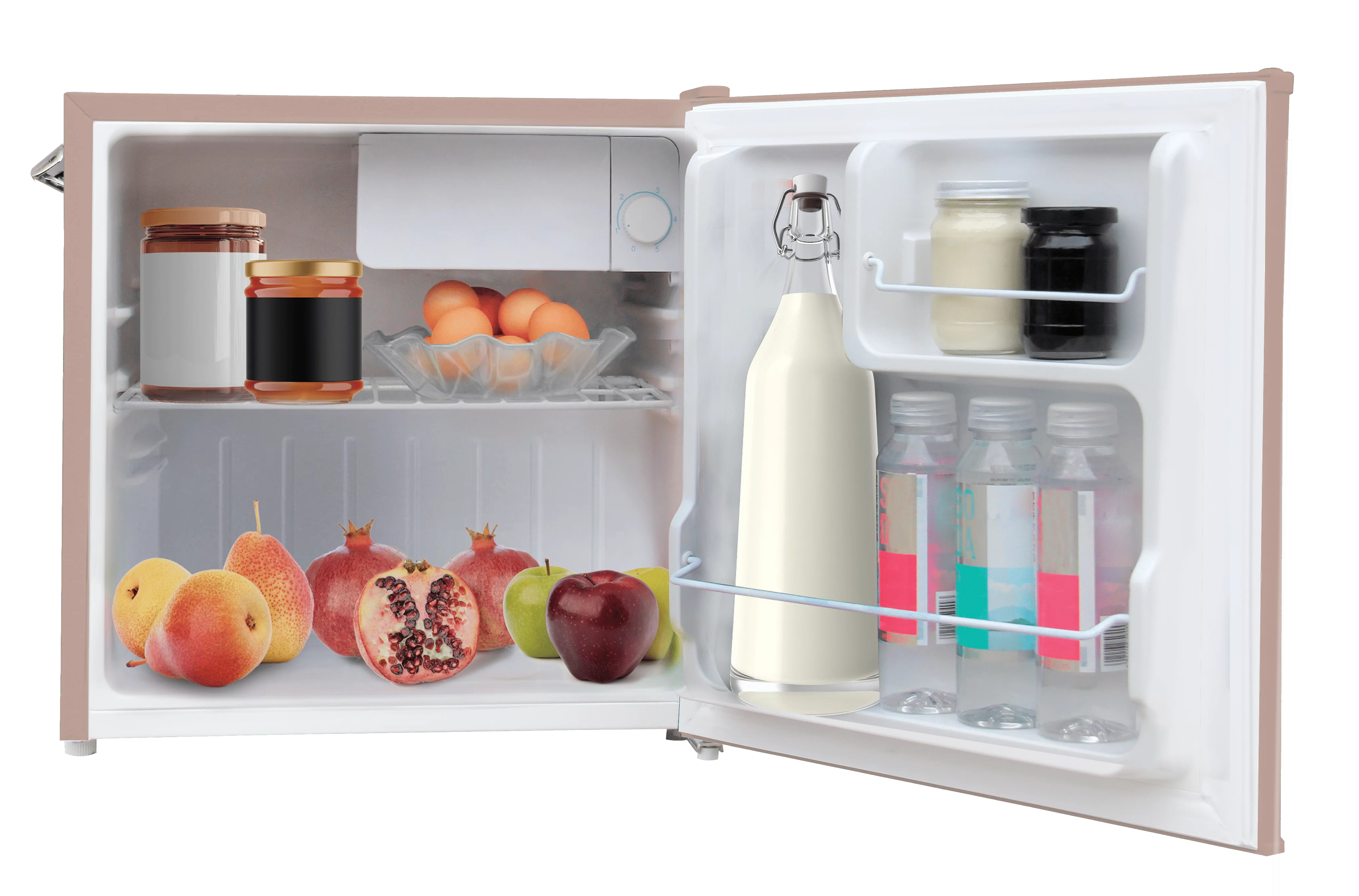 Hamilton Beach 3.2 Cu Ft Retro Bar Fridge With Side Bottle Openersleek Retro Design, CFC Free, Coral, HBF3200