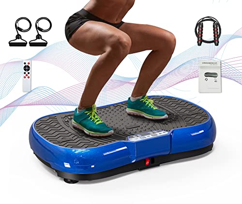 Vibration Plate Exercise Machine for Weight Loss – 100-Speed Platform with Bluetooth Speaker, Remote & Bands, 450 lbs Capacity – Quiet Full Body Workout for Lymphatic Drainage at Home