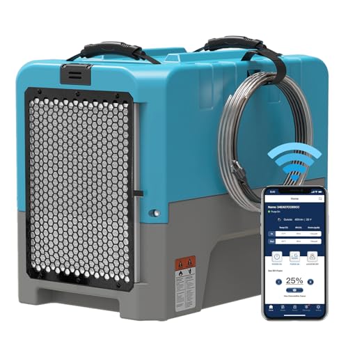 ALORAIR 180PPD Commercial Dehumidifier for Crawl Space & Basement, Wi-Fi APP Controls with Pump, Capacity up to 85 PPD at AHAM Condition, for Large Space, Job Sites, Yellow