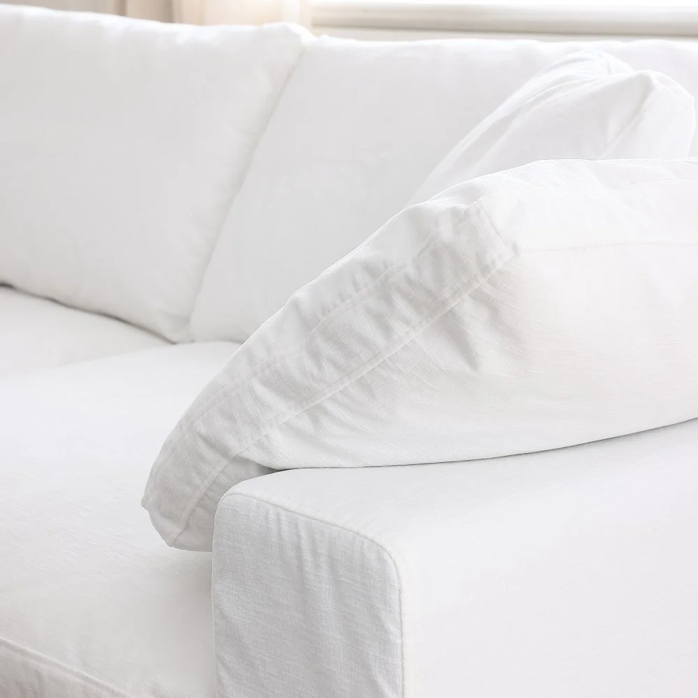 Cloud Modern Convertible Sectional Sofa Couch Classic 6-Piece Modular Sofa Includes 2 Ottomans White