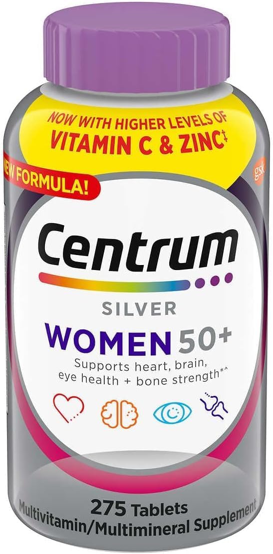 Centrum Silver Women 50 Plus Multivitamin/Multimineral Supplement with Vitamin D3, B Vitamins, 275 Tablets (Pack of 1)