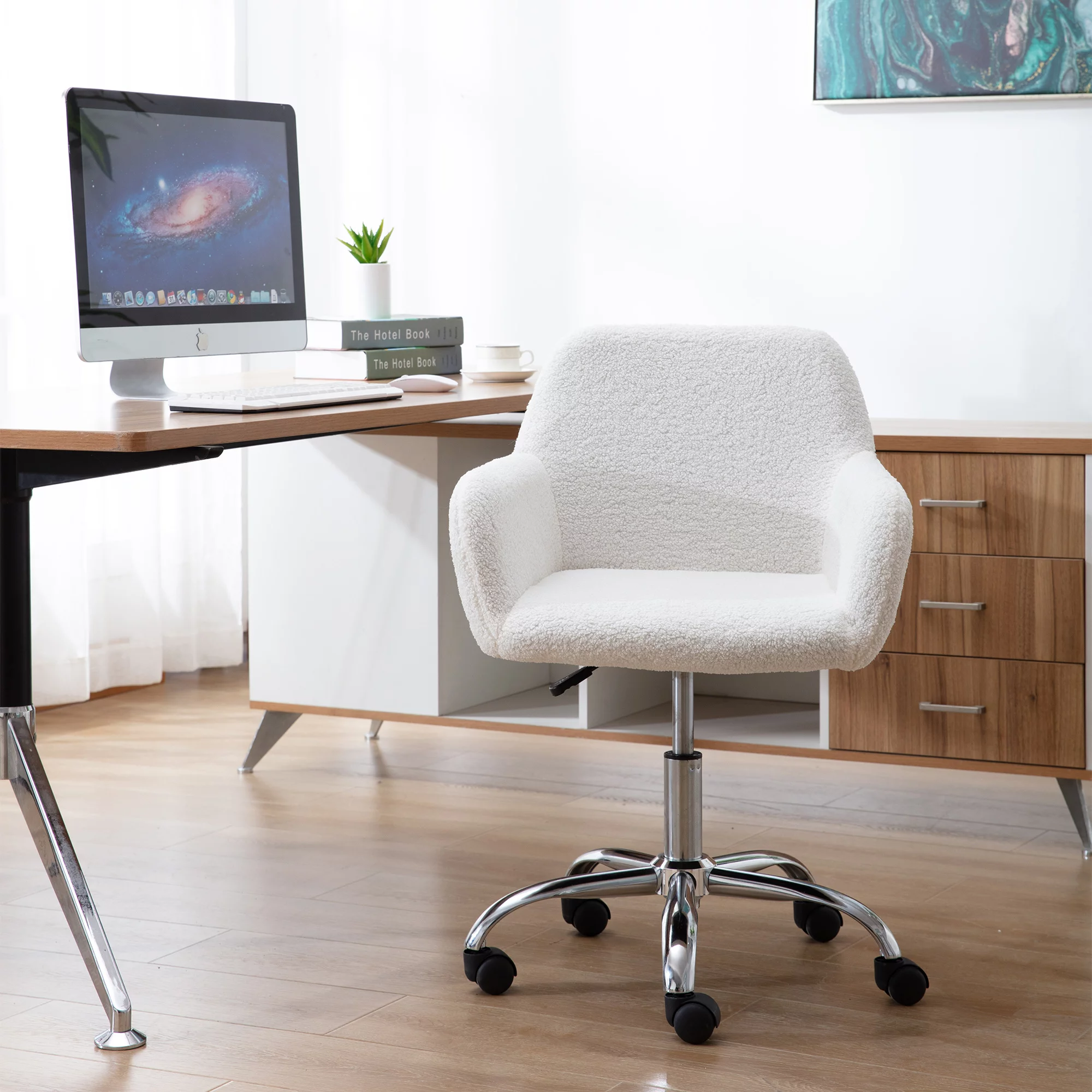 Rotating Faux Fur Office Chair - 18.96 | Elevate Your Workspace