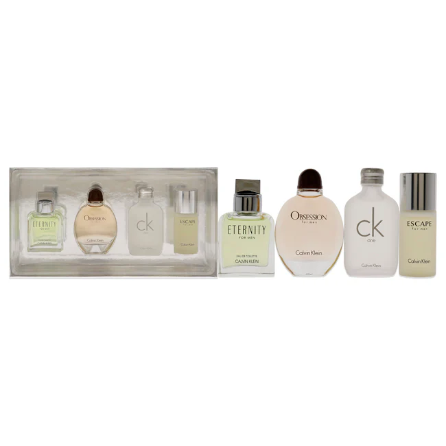 Calvin Klein Calvin Klein by Calvin Klein for Men - 4 Pc Mini Gift Set 0.5 oz Eternity EDT, 0.5 oz Escape EDT, 0.5 oz CK One EDT and 0.5 oz Obsession EDT