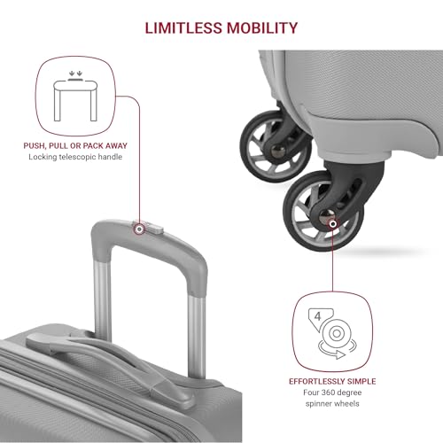SwissGear 7366 Hardside Expandable Luggage with Spinner Wheels, White, Carry-On 19-Inch
