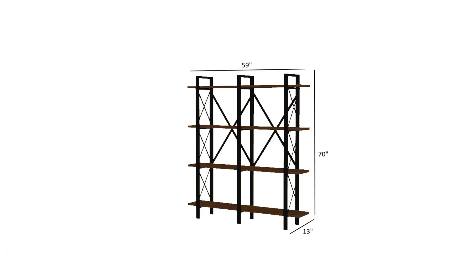 Cundu 4 Tier Modern Bookshelf, Metal Frame Bookshelf for Small Spaces in your Living Rooms, Office Furniture Bookcase